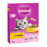 Whiskas 1+ Adult Dry Cat Food with Delicious Chicken, 300g